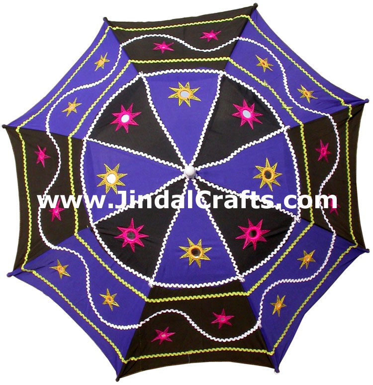 Colorful Embroidery Traditional Sun Umbrella India Applique Art Handmade Crafts
