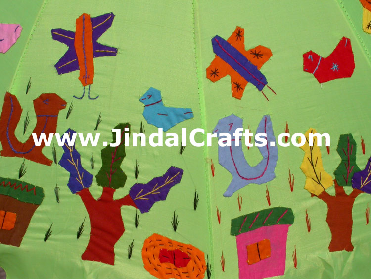 Water Proof Patch Work Sun Umbrella India Applique Art