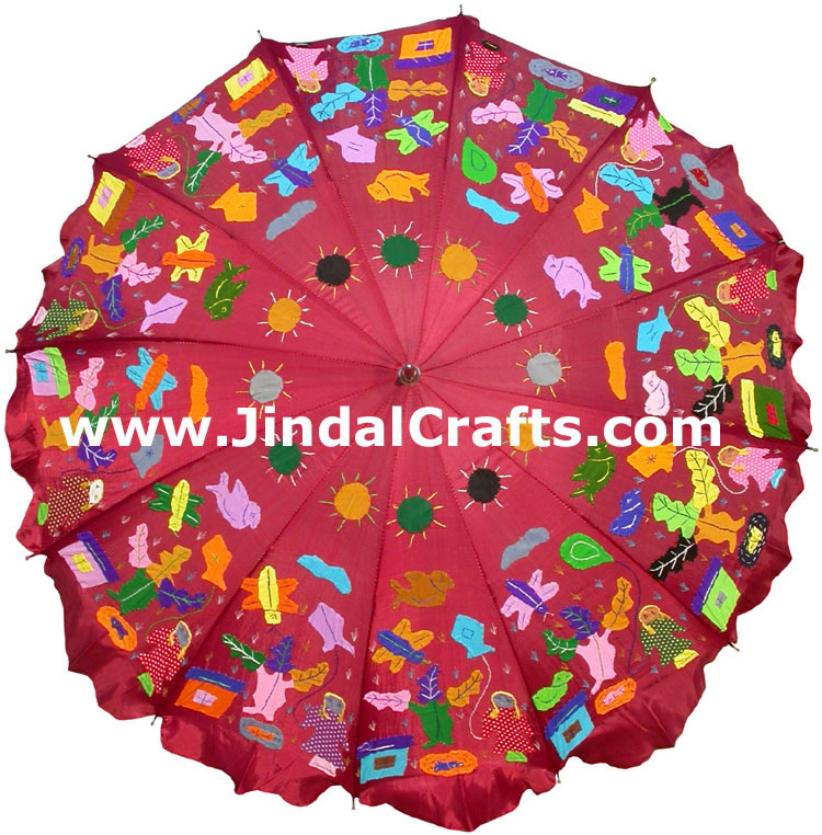 Water Proof Patch Work Sun Umbrella India Applique Art
