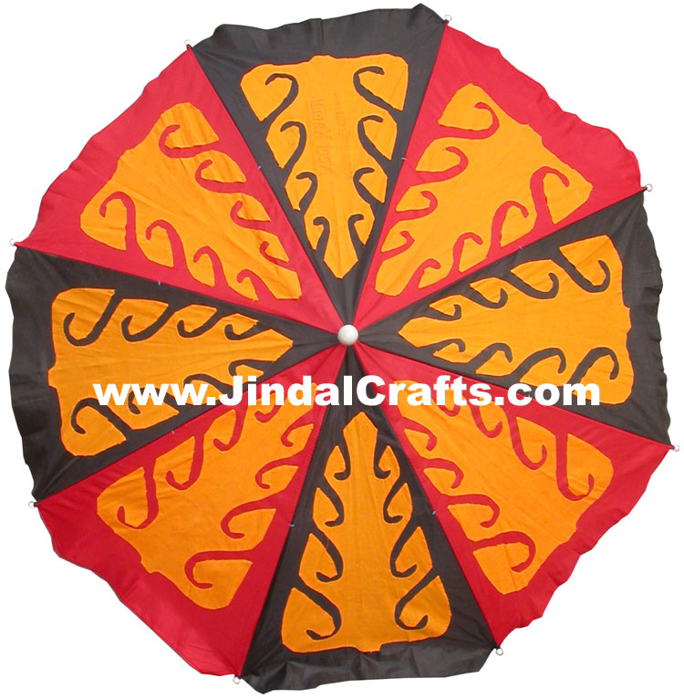 Colourful Hand Embroidered Umbrella from India Unique Trible Arts Handicrafts
