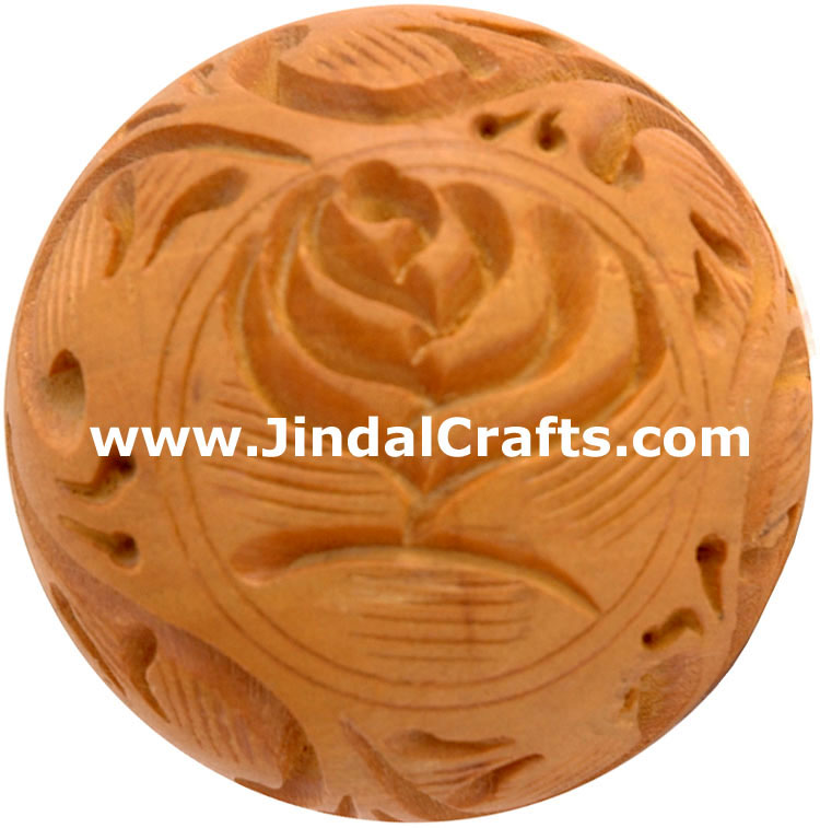 Hand Carved Kadam Wood Walking Stick India Animal Engraving Traditional Art
