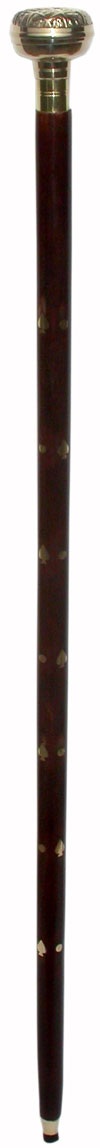 Hand Made Sheesham Wood Brass Walking Stick Walking Cane from India