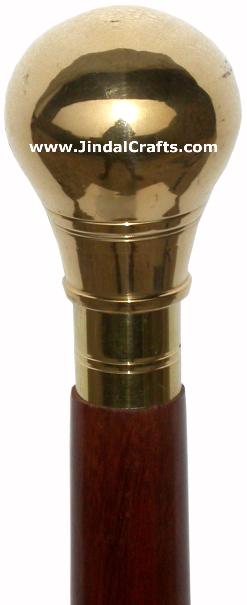 Hand Made Sheesham Wood Brass Walking Stick Walking Cane from India