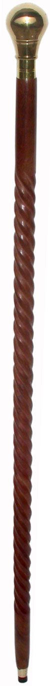 Hand Made Sheesham Wood Brass Walking Stick Walking Cane from India