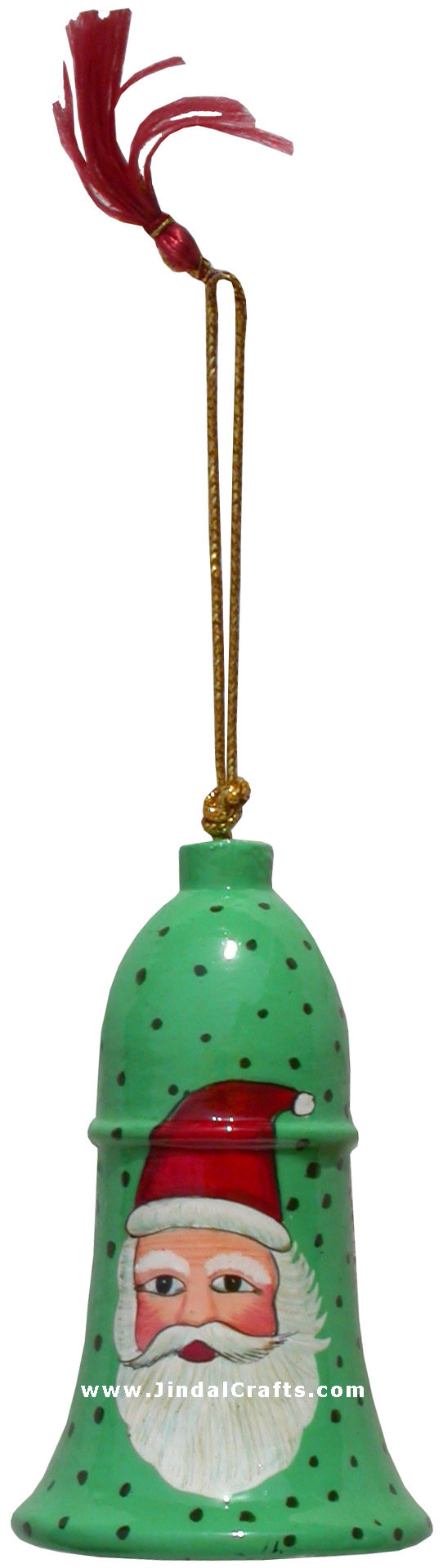 Hand Made, Painted Papier Mache Christmas Ornament Bell