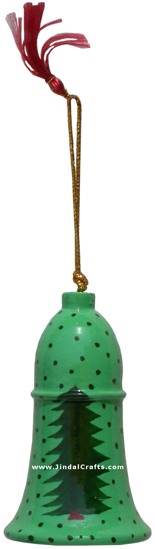 Hand Made, Painted Papier Mache Christmas Ornament Bell
