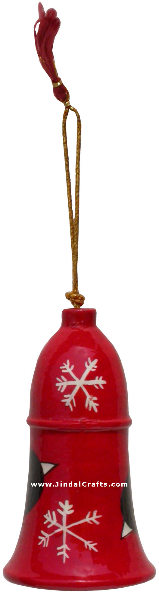Hand Made, Painted Papier Mache Christmas Ornament Bell