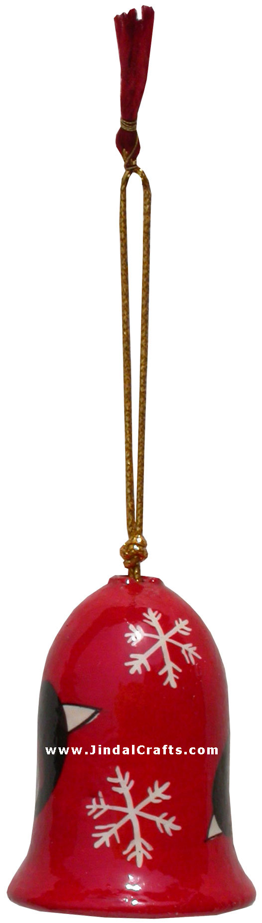 Hand Made, Painted Papier Mache Christmas Ornament Bell