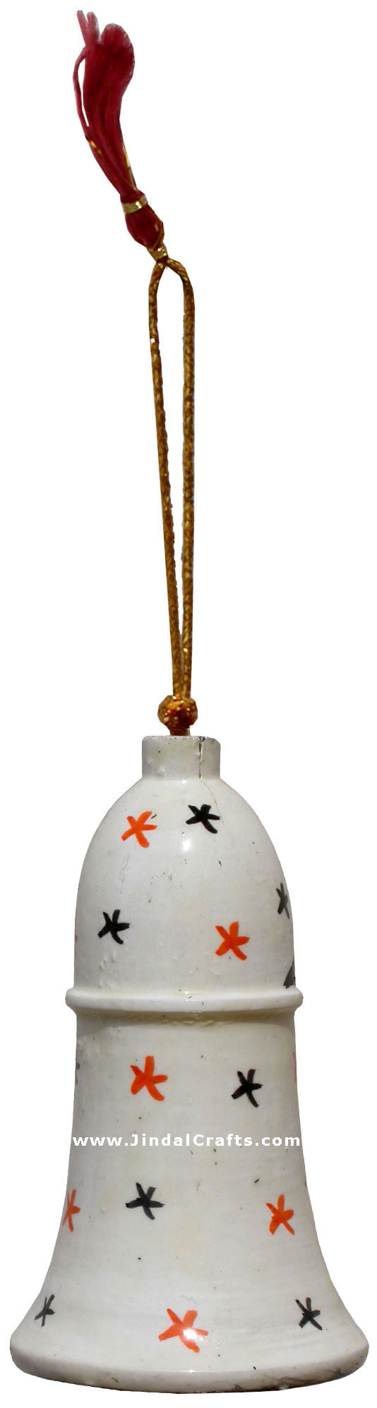 Hand Made, Painted Papier Mache Christmas Ornament Bell