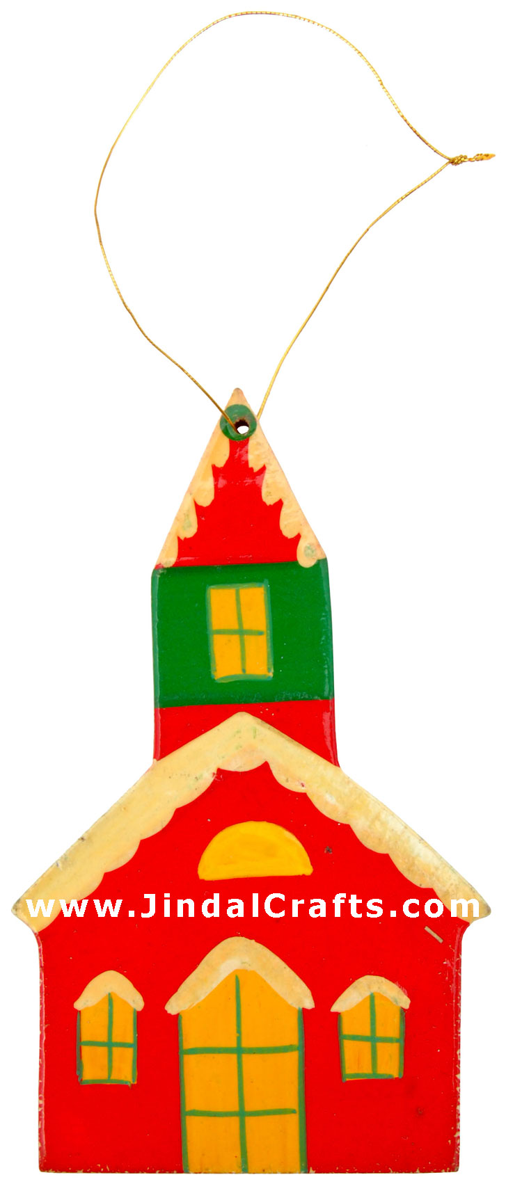 Handcrafted Handpainted Wood Christmas Hanging Ornament