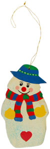 Handcrafted Handpainted Wood Christmas Hanging Ornament