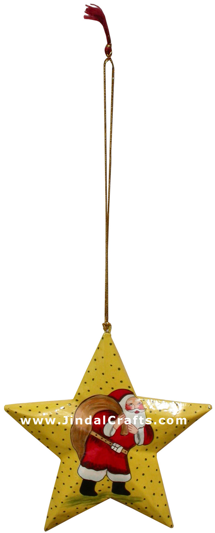 Hand Made Painted Papier Mache Christmas Ornament Stars