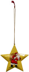 Hand Made Painted Papier Mache Christmas Ornament Stars