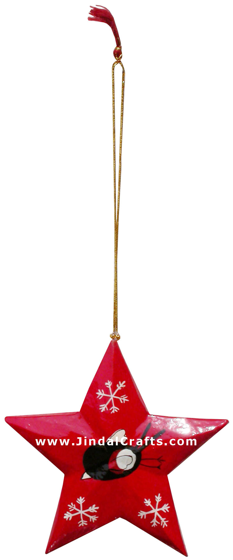 Hand Made Painted Papier Mache Christmas Ornament Stars