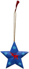 Hand Made Painted Papier Mache Christmas Ornament Stars