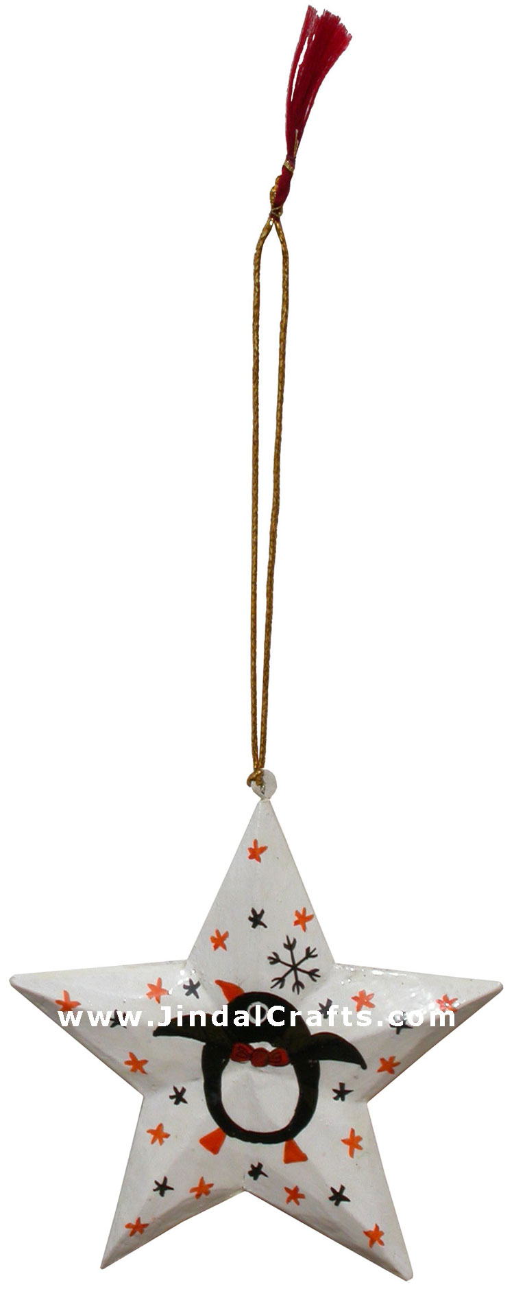 Hand Made Painted Papier Mache Christmas Ornament Stars