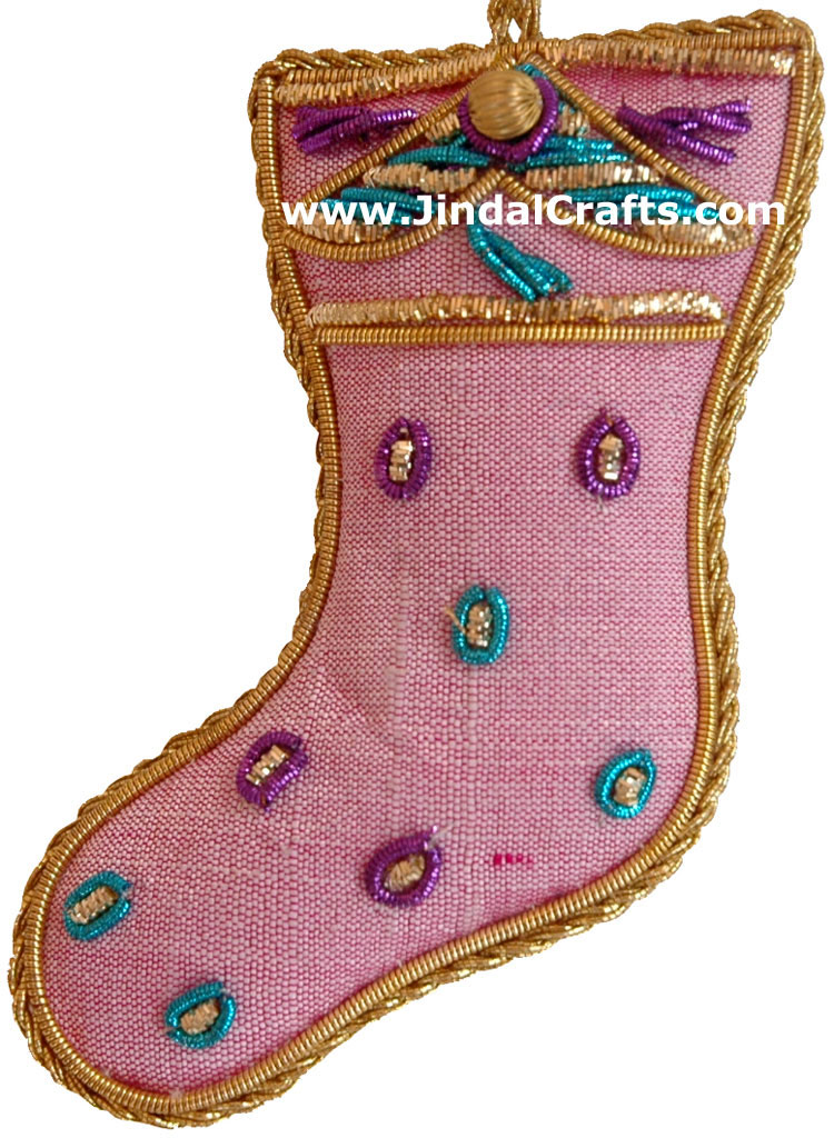 Hand Embroidered Beadwork Christmas stockings India