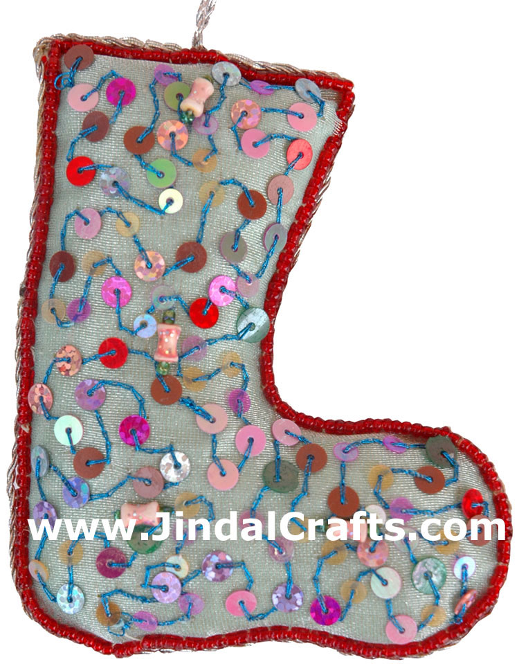 Hand Embroidered Beadwork Christmas stockings India