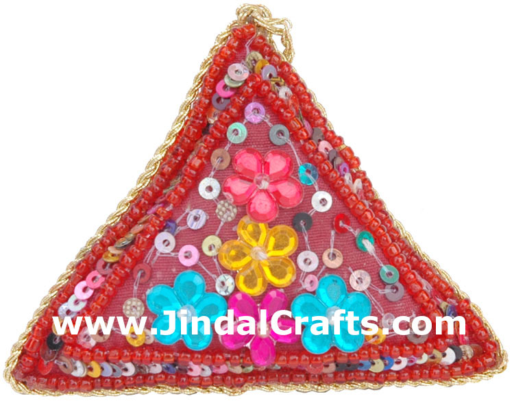 Embroidered Beaded Christmas Ornaments
