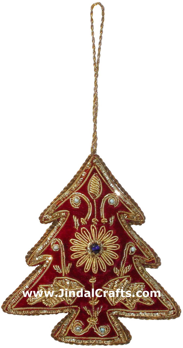 Hand Embroidered Jari Christmas Decoration Hangings