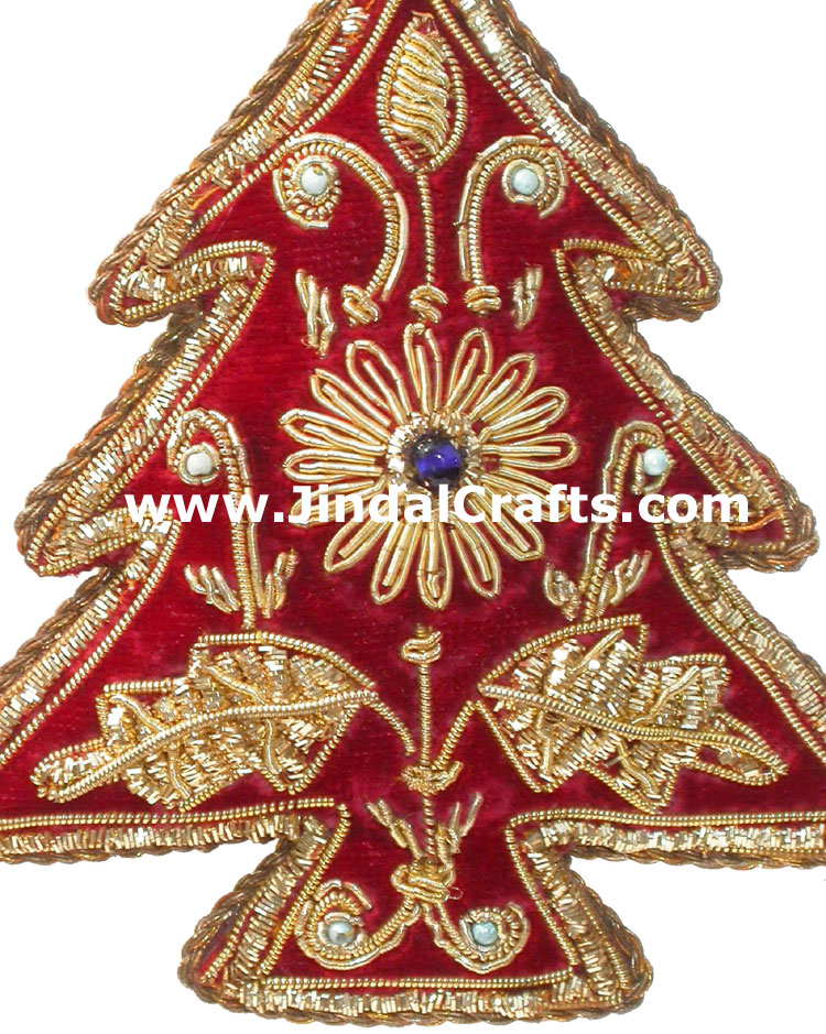 Hand Embroidered Jari Christmas Decoration Hangings