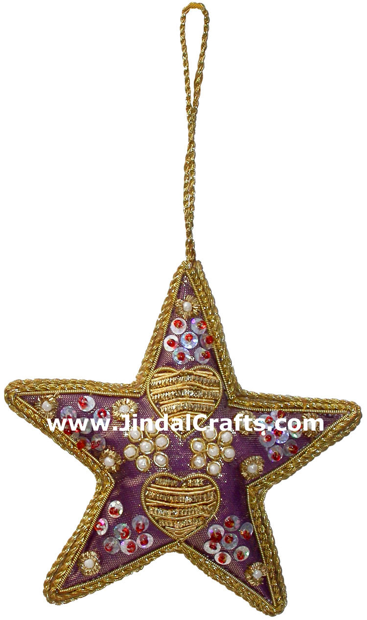 Hand Embroidered Jari Christmas Decoration Hangings