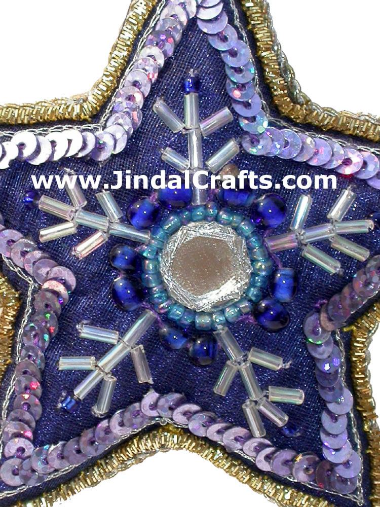 Hand Embroidered Jari Christmas Decoration Hangings