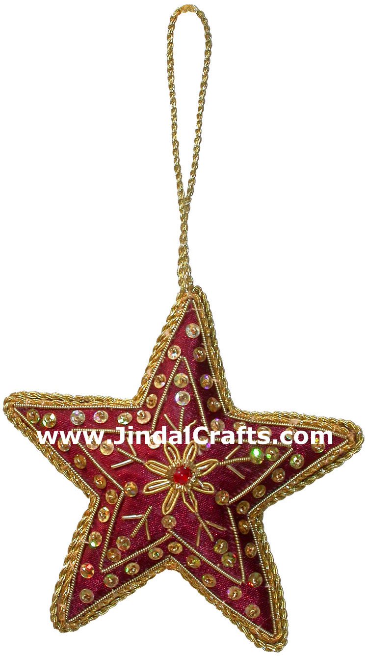 Hand Embroidered Jari Christmas Decoration Hangings