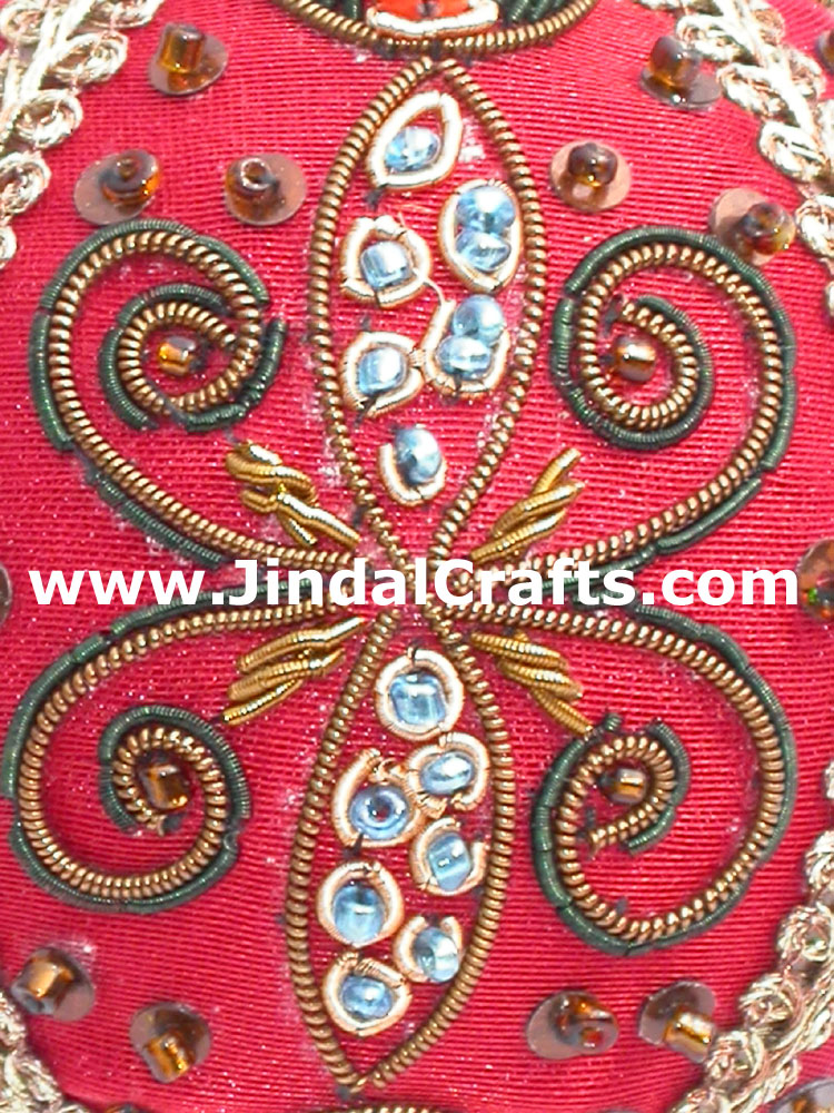 Hand Embroidered Zari Christmas Hangings Ornament India