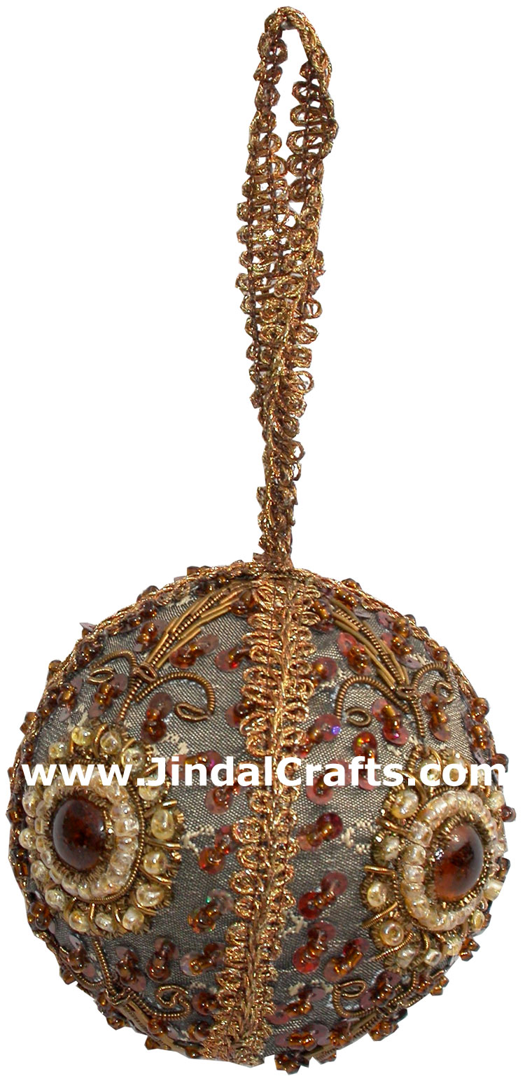 Hand Embroidered Zari Christmas Hangings Ornament India