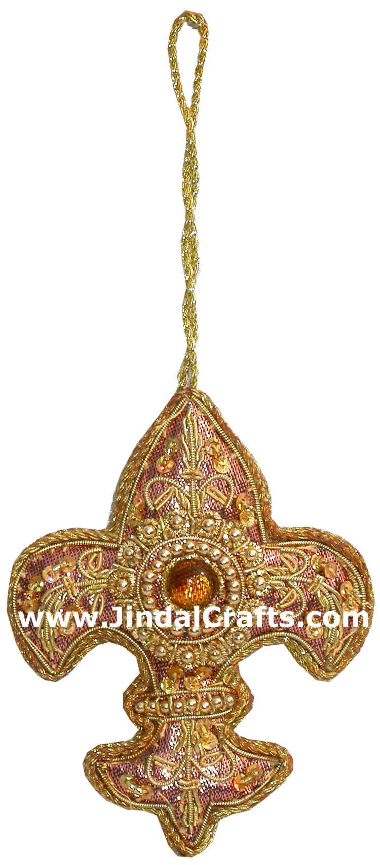Hand Embroidered Zari Christmas Hangings Ornament India