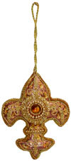 Hand Embroidered Zari Christmas Hangings Ornament India
