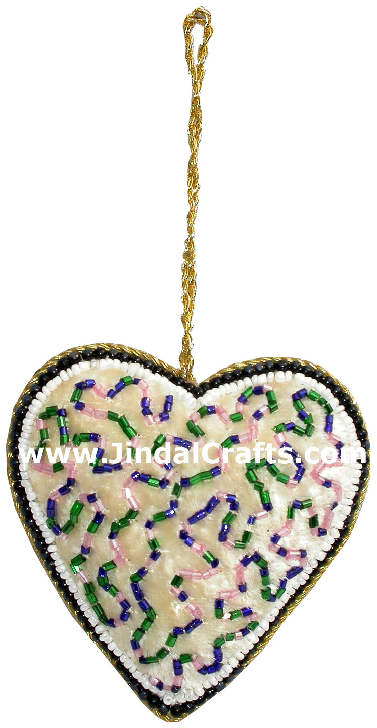 Hand Embroidered Zari Christmas Hangings Ornament India