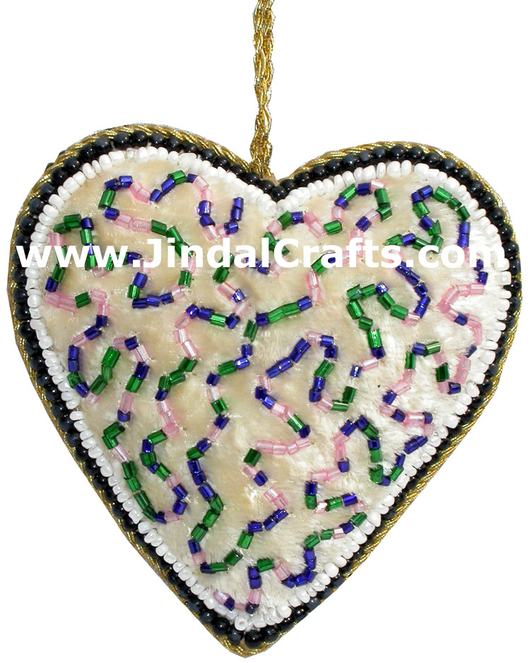 Hand Embroidered Zari Christmas Hangings Ornament India