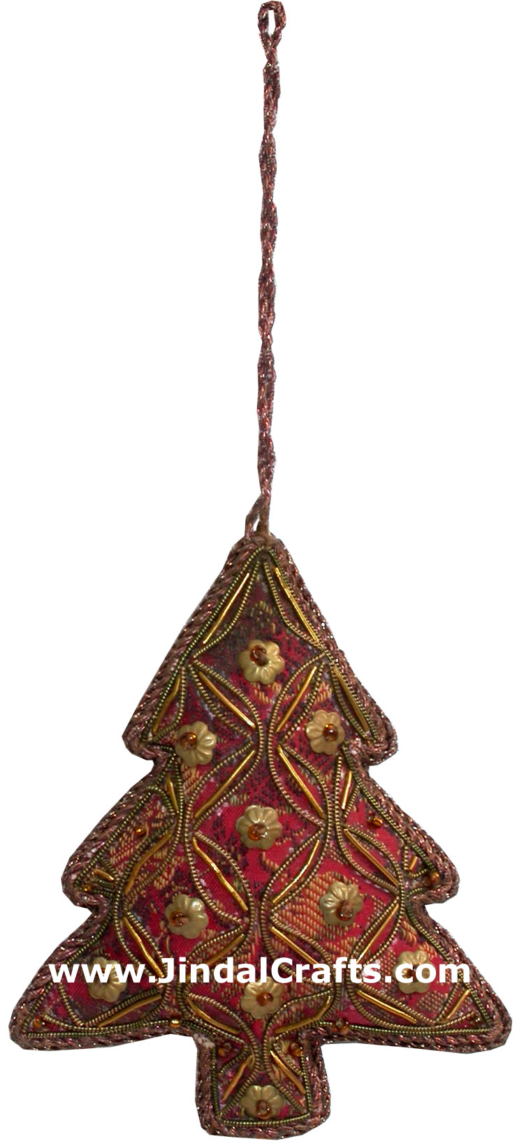 Hand Embroidered Zari Christmas Hangings Ornament India