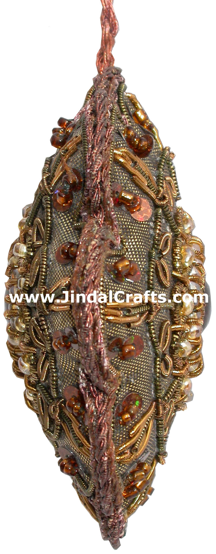 Hand Embroidered Zari Christmas Hangings Ornament India
