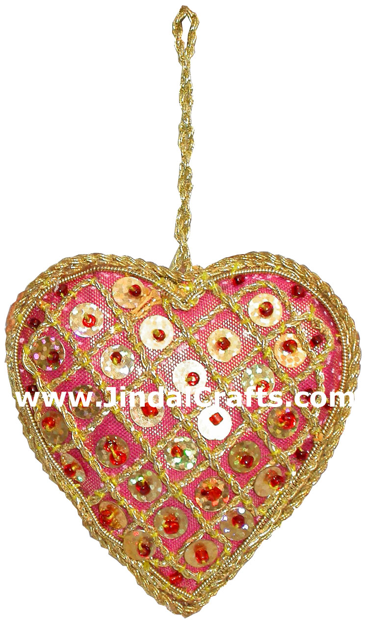 Hand Embroidered Zari Christmas Hangings Ornament India