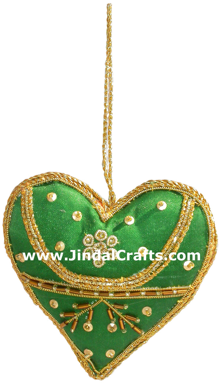 Beaded Ornaments Hand Embroidered Xmas Holiday Gift Art
