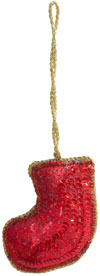 Beaded Ornaments Hand Embroidered Xmas Holiday Gift Art
