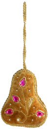 Beaded Ornaments Hand Embroidered Xmas Holiday Gift Art