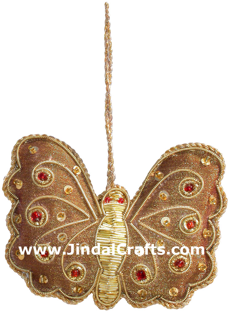 Beaded Ornaments Hand Embroidered Xmas Holiday Gift Art