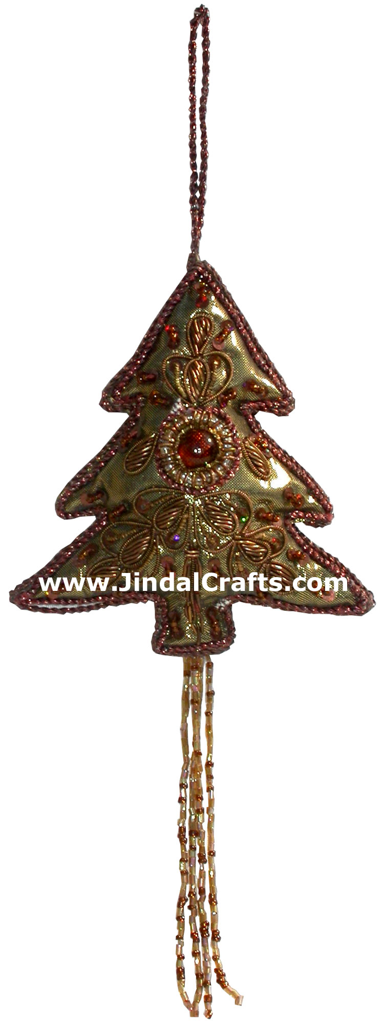 Beaded Ornaments Hand Embroidered Xmas Holiday Gift Art