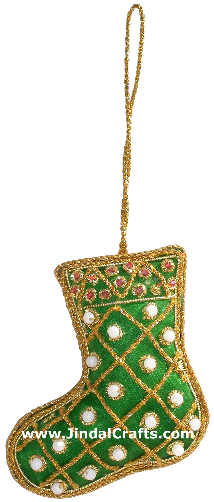 Beadwork Cotton Ornaments Christmas Handcrafted India