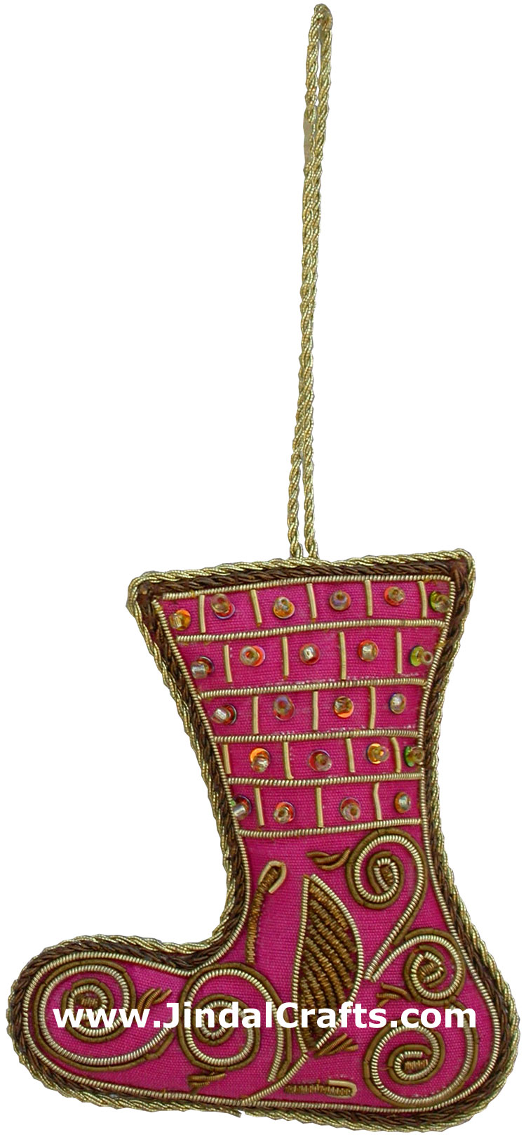 Set of Beaded Ornaments Hand Embroidered Xmas Holidays