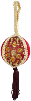 Beaded Ornaments Hand Embroidered Xmas Holiday Gift Art