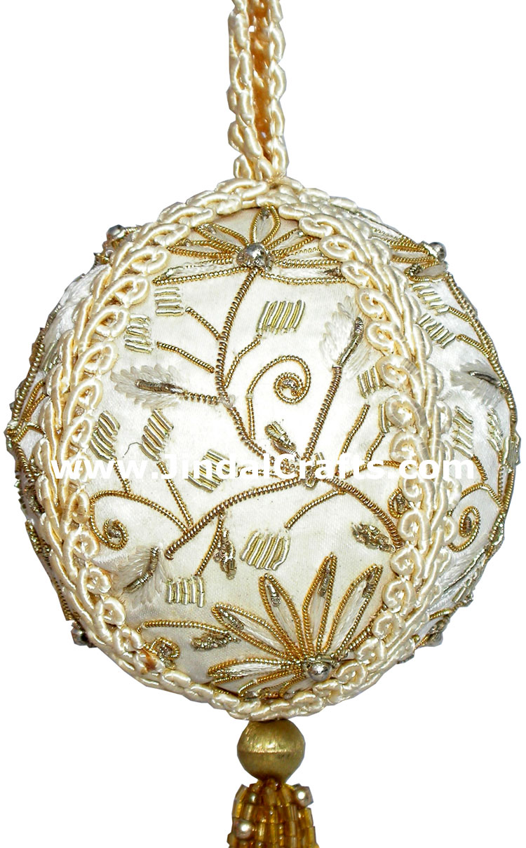 Beadwork Cotton Ornaments Christmas Handcrafted India