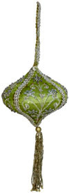 Beaded Ornaments Hand Embroidered Xmas Holiday Gift Art