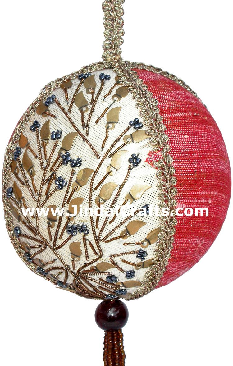Beadwork Cotton Ornaments Christmas Handcrafted India