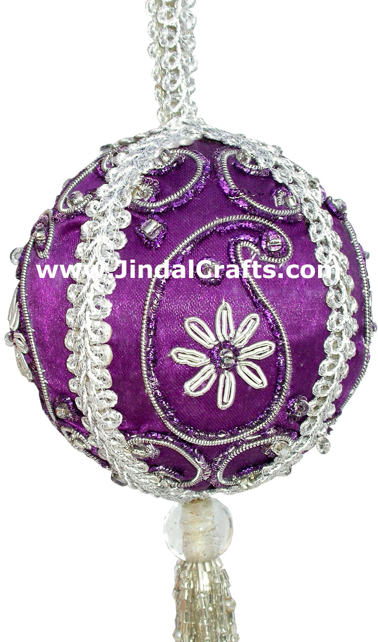 Beaded Ornaments Hand Embroidered Xmas Holiday Gift Art