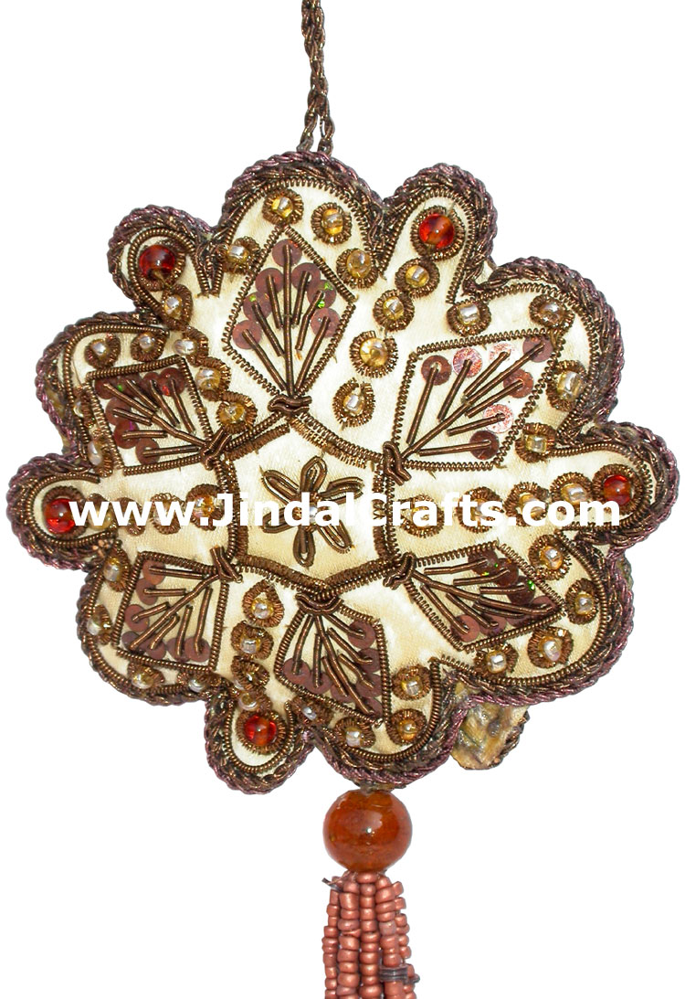 Beadwork Cotton Ornaments Christmas Handcrafted India